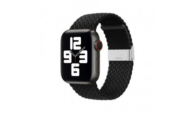 Hurtel Braided Fabric Strap Bracelet Strap Fabric Band for Apple Watch 38 / 40 / 41 mm - Black