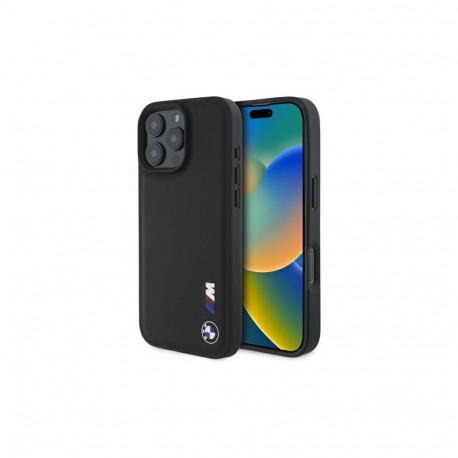 BMW BMW Smooth Rubber Logo iPhone 16 Pro Max Case - Black