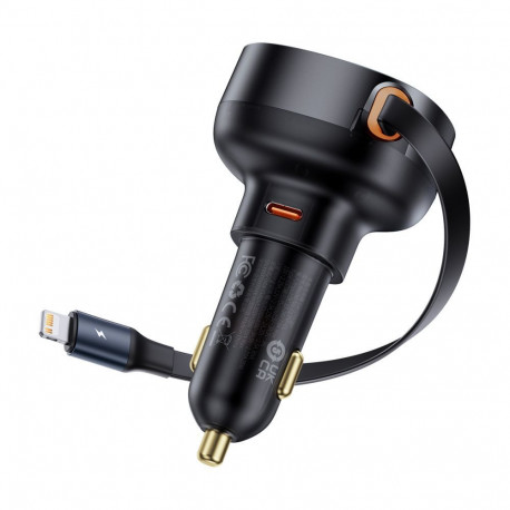 Baseus Baseus Enjoyment Pro USB-C (female) / Lightning (male) 60W car charger - black