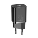 Baseus Baseus Super Si 1C fast charger USB Type C 30W Power Delivery Quick Charge black (CCSUP-J01) Baseus Baseus Super Si 1C fast charger USB Type C 30W Power Delivery Quick Charge black (CCSUP-J01)