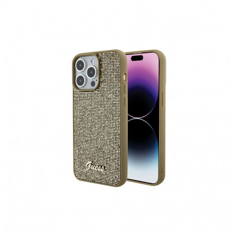 Guess Guess Disco Metal Script case for iPhone 15 Pro Max - gold