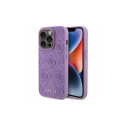 Guess Guess Leather 4G Stamped case for iPhone 15 Pro Max - purple Guess Guess Leather 4G Stamped case for iPhone 15 Pro Max - purple