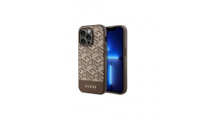 Guess Guess GUHMP14XHGCFSEW iPhone 14 Pro Max 6.7" brown/brown hard case GCube Stripes MagSafe