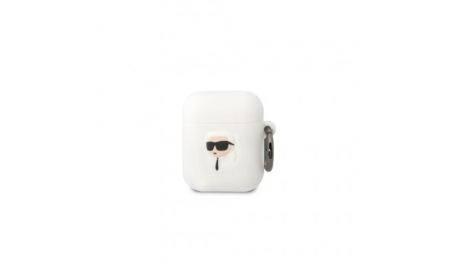 Karl Lagerfeld Karl Lagerfeld KLA2RUNIKH AirPods 1/2 cover white/white Silicone Karl Head 3D