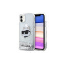 Karl Lagerfeld Karl Lagerfeld KLHCN61LNCHCS iPhone 11/ XR silver/silver hardcase Glitter Choupette H Karl Lagerfeld Karl Lagerfeld KLHCN61LNCHCS iPhone 11/ XR silver/silver hardcase Glitter Choupette H