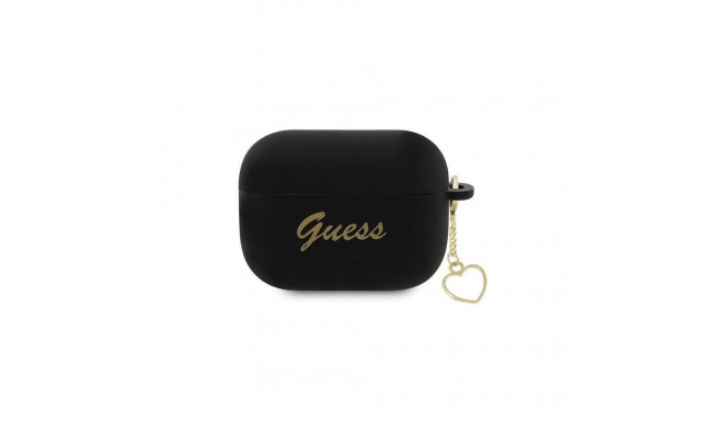 Guess Guess GUAP2LSCHSK AirPods Pro 2 cover black/black Silicone Charm Heart Collection