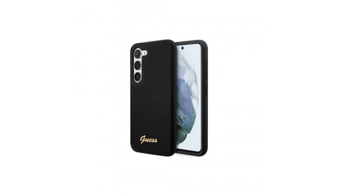 Guess Guess GUHCS23SSLSMK S23 S911 black/black hardcase Silicone Vintage Gold Logo