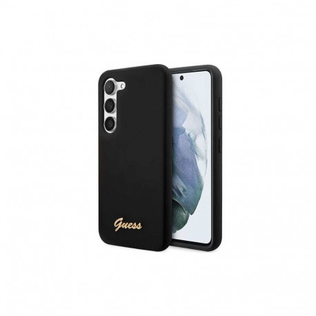 Guess Guess GUHCS23MSLSMK S23+ S916 black/black hardcase Silicone Vintage Gold Logo