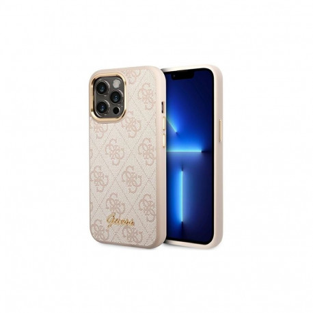 Guess Guess 4G Vintage Gold Logo case for iPhone 14 Pro Max - pink