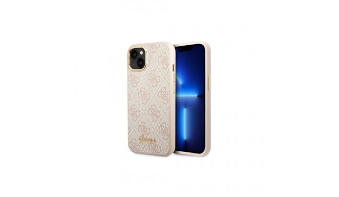 Guess Guess 4G Vintage Gold Logo case for iPhone 14 - pink