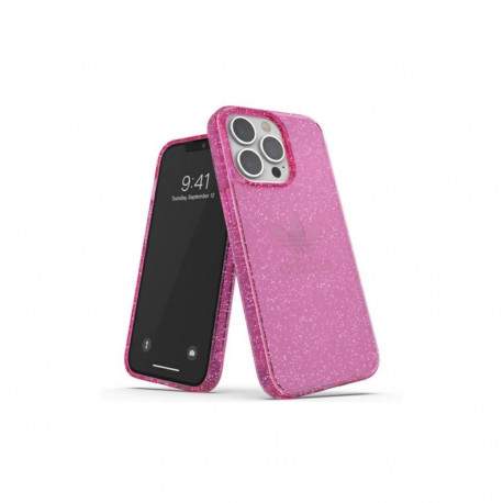 Adidas Adidas OR Protective Clear Case Glitter for iPhone 13 Pro / iPhone 13 - Pink