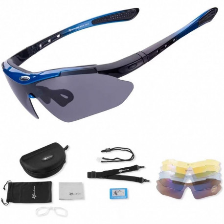 Rockbros Rockbros 10007 Polarized Cycling Glasses - Black and Blue