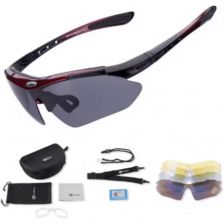 Rockbros Rockbros 10001 Polarized Cycling Glasses - Black and Red