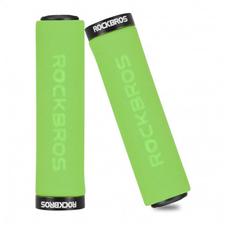 Rockbros Rockbros BT1001GNBK sponge bicycle handlebar grips - green and black