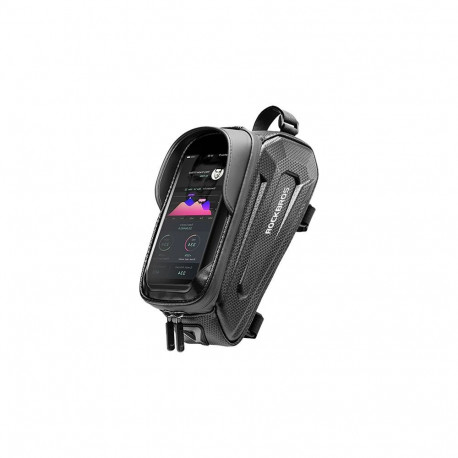 Rockbros Rockbros B68-1 frame-mounted bicycle bag with phone pocket, 1.7l, black
