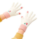 Hurtel Women's winter telephone gloves with a snowman and a Christmas tree - white and pink