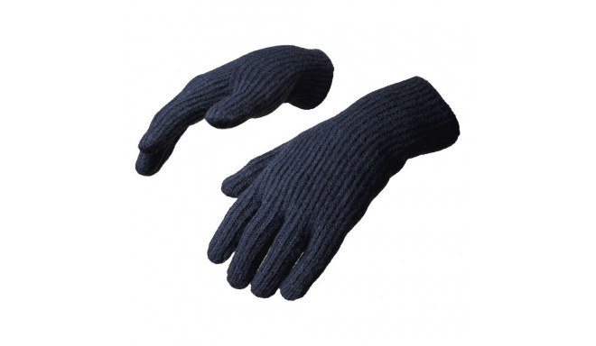 Hurtel Braided telephone gloves with cut-outs for fingers - black