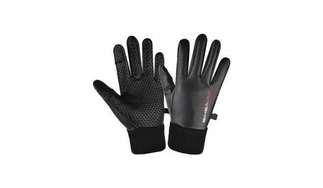 Hurtel Men's insulated, anti-slip telephone gloves - black