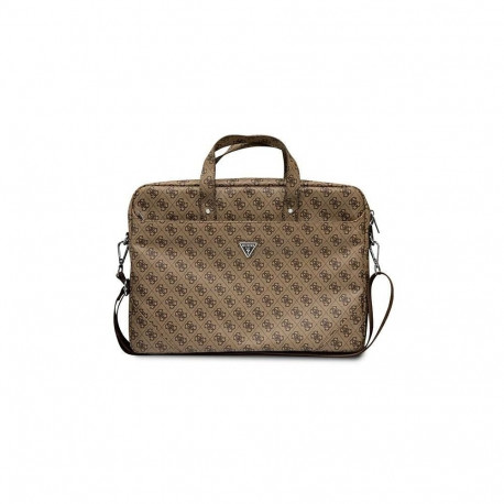 Guess Guess Saffiano 4G Triangle Logo bag for a 16'' laptop - brown