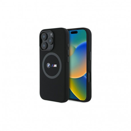 BMW BMW M Silicone Printed Ring MagSafe Case for iPhone 16 Pro Max - Black