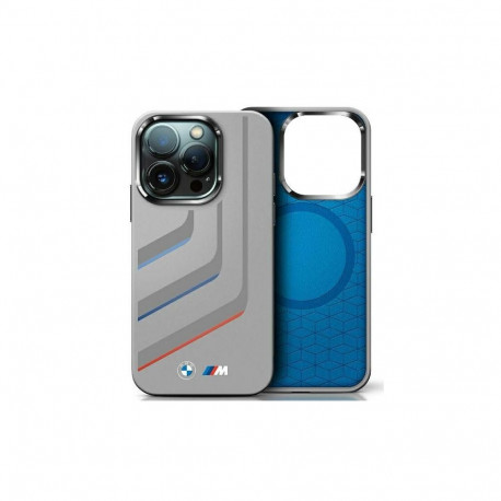 BMW BMW Silicone Turning Lines MagSafe Case for iPhone 16 Pro Max - Gray