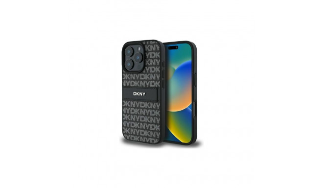 DKNY DKNY Texture Pattern Tonal Stripe iPhone 16 Pro Case - Black