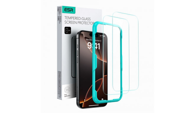 ESR ESR Tempered Glass 2-PACK for iPhone 16 - transparent