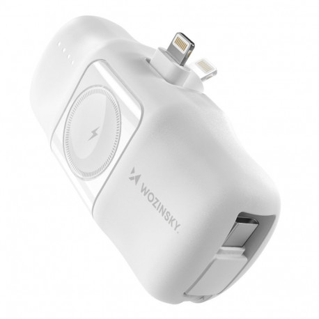 Wozinsky Wozinsky WF16-YLS 5000mAh 15W Lightning Mini Power Bank with Built-in USB-C Cable and Apple