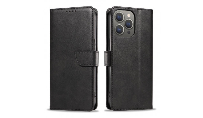 Hurtel Leather Book Case for iPhone 16 Pro - black