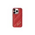 Karl Lagerfeld Karl Lagerfeld Diagonal Quilted Script case for iPhone 15 Pro Max - red