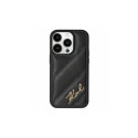 Karl Lagerfeld Karl Lagerfeld Diagonal Quilted Script case for iPhone 15 / 14 / 13 - black