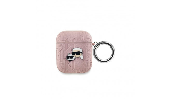 Karl Lagerfeld Karl Lagerfeld Monogram Karl & Choupette Head case for AirPods 1 / 2 - pink