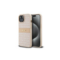 DKNY DKNY Leather Mono Stripe & Metal Logo case for iPhone 15 / 14 / 13 - pink
