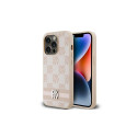 DKNY DKNY Leather Checkered Mono Pattern & Printed Stripes case for iPhone 14 Pro - pink