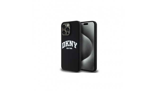 DKNY DKNY Liquid Silicone White Printed Logo MagSafe iPhone 13 Pro Max Case - Black