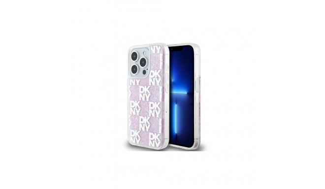 DKNY DKNY Liquid Glitter Multilogo iPhone 15 Pro Case - Pink