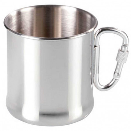Meva Stainless steel tourist mug with carabiner, 270 ml