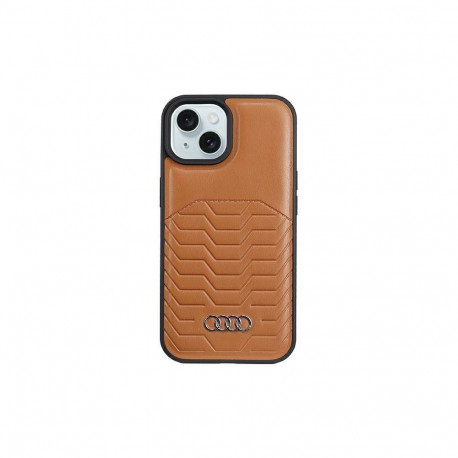 Audi Audi Synthetic Leather Case with MagSafe for iPhone 15 Plus / 14 Plus - Brown