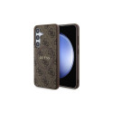 Guess Guess 4G Collection Leather Metal Logo MagSafe Case for Samsung Galaxy S24 - Brown