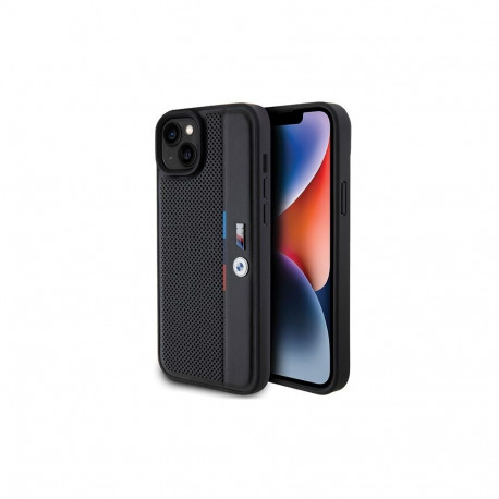 BMW BMW Perforated Tricolor Line case for iPhone 15 Plus / 14 Plus - black