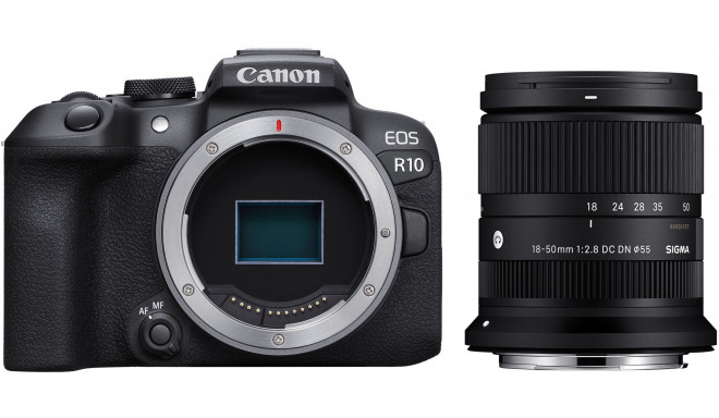 Canon EOS R10 + Sigma 18-50mm, black