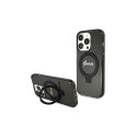 Guess Guess Ring Stand Script Glitter MagSafe case for iPhone 14 Pro Max - black