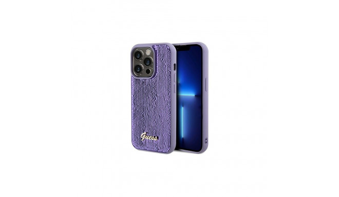 Guess Guess Sequin Script Metal case for iPhone 14 Pro Max - purple