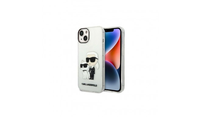 Karl Lagerfeld Karl Lagerfeld Glitter Karl&Choupette case for iPhone 14 Plus - transparent