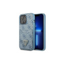 Guess Guess 4G Triangle Logo Cardslot Case for iPhone 13 Pro / 13 - Blue