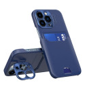 Hurtel Leather Stand Case for Samsung Galaxy S23 Ultra cover card wallet with stand blue
