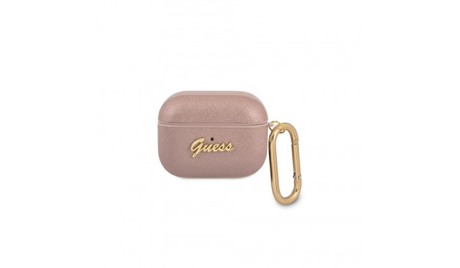 Guess Guess GUAPSASMP AirPods Pro cover pink/pink Saffiano Script Metal Collection