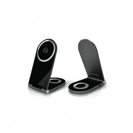 Mercedes-Benz Mercedes Silver Stars MagSafe foldable 2in1 15W inductive charger - black
