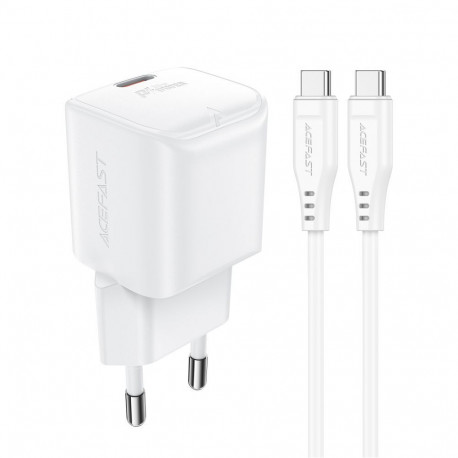Acefast Acefast A73 Mini PD 20W GaN wall charger + USB-C cable - white