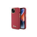Guess Guess Silicone Script Metal Logo & Frame case for iPhone 15 - red